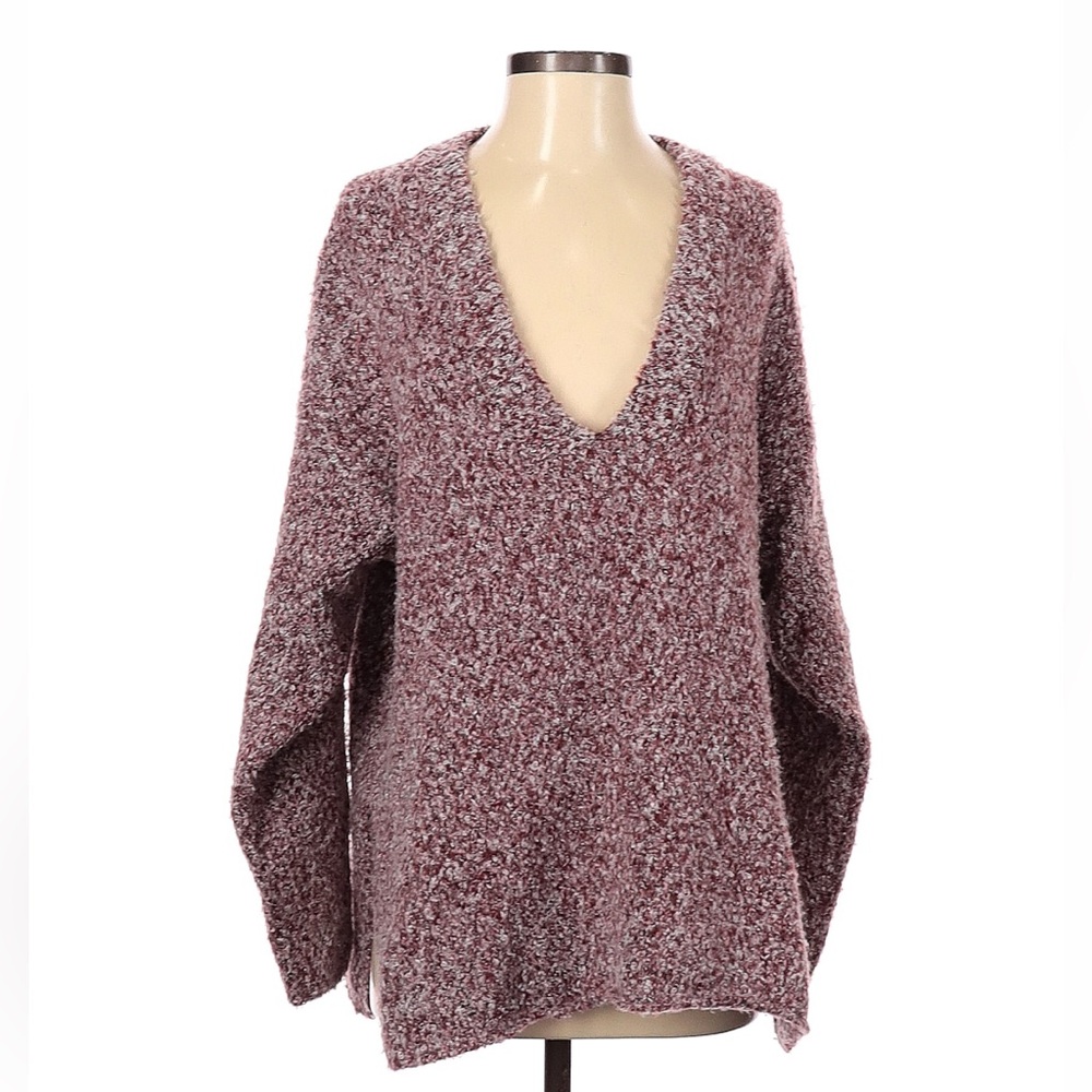 Urban Outfitters V-Neck Sweater in Marled Purple